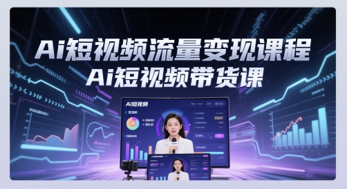 Ai短视频流量变现课程，Ai短视频带货课-8U创业网