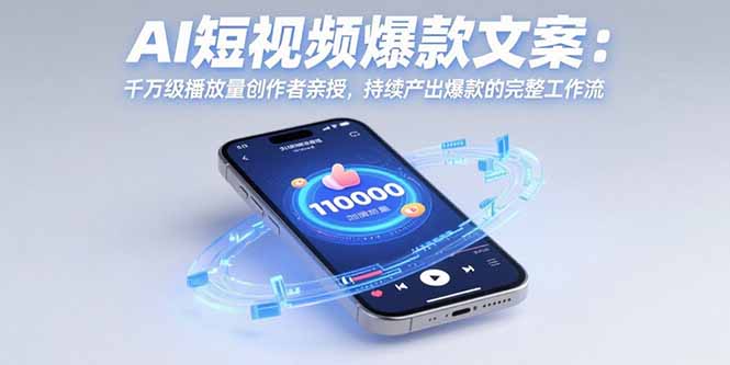 （15569期）AI短视频爆款文案：千万级播放量创作者亲授，持续产出爆款的完整工作流-8U创业网