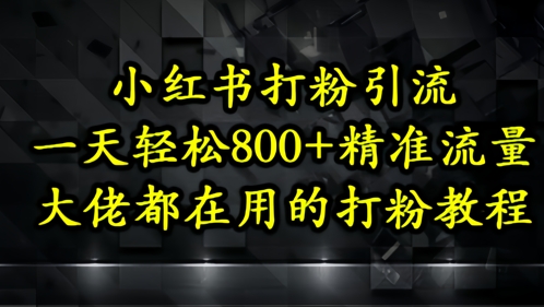小红书打粉引流，一天轻松500+精准流量，大佬都在用的打粉教程-8U创业网