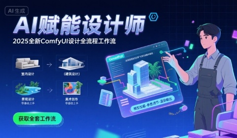 AI赋能设计师， 2025全新comfyui设计全流程工作流 ，室内-建筑-景观-美术，零基础直接上手-8U创业网