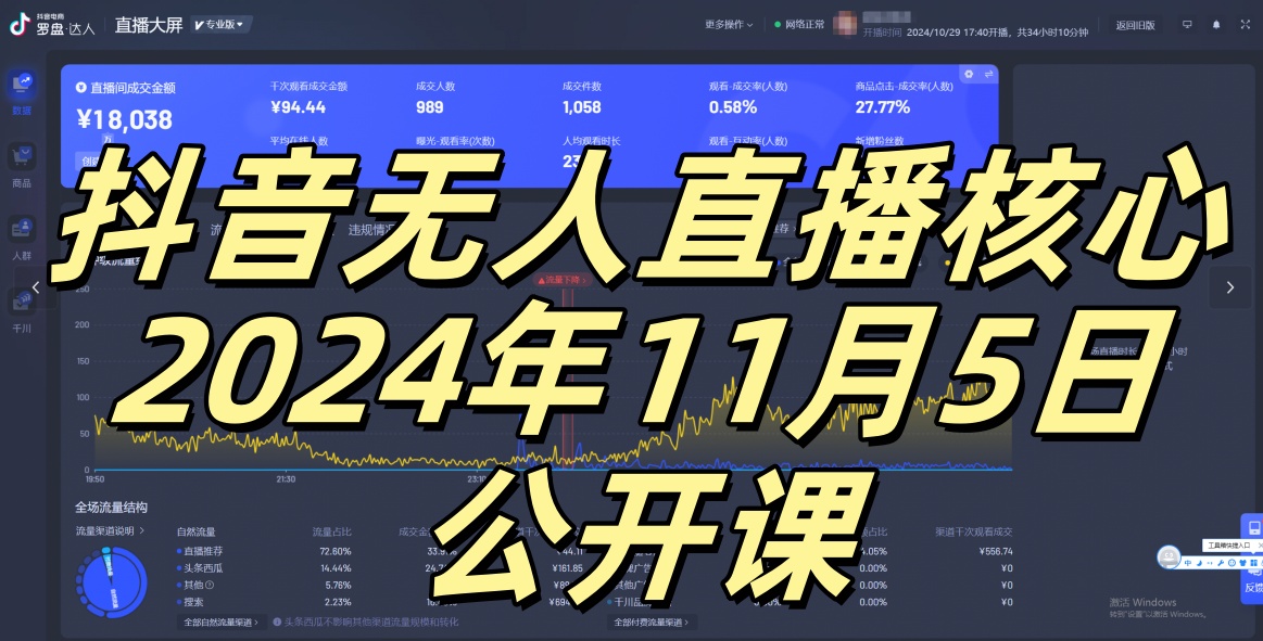 抖音无人直播核心公开课，咸鱼翻身小白可做带有睡后收入月入过万太简单【揭秘】-8U创业网