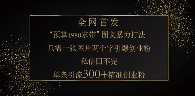 小红书神奇图片引流法，只需一张图，就能单条笔记凭借此方法，轻松引流 300 + 精准创业粉-8U创业网