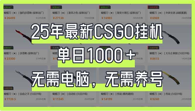 （14178期）25年最新CSGO挂机系统，单日1000+，无需电脑，无需养号，0基础可上手-8U创业网