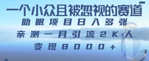 一个被严重低估的赛道，卖助眠教程日入三位数以上-8U创业网