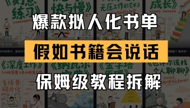 最新爆款拟人化书单玩法，假如书籍会说话，保姆级教程-8U创业网