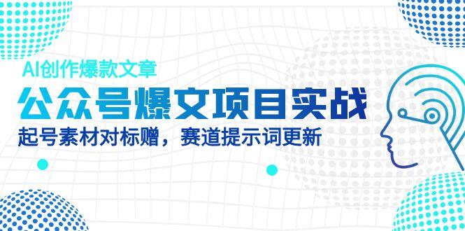 （14709期）公众号爆文项目实战，AI创作爆款文章，起号素材对标赠（附赛道AI提示词）-8U创业网