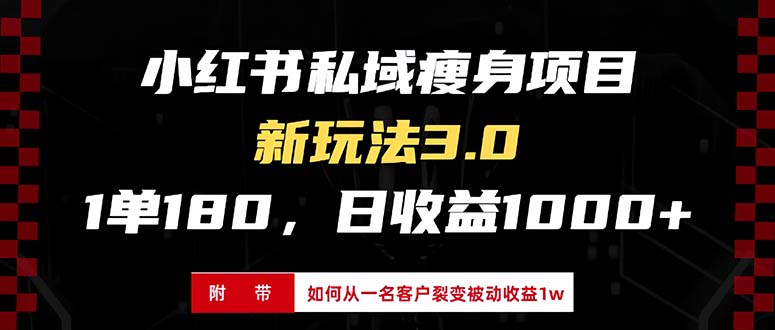小红书瘦身项目3.0模式，新手小白日赚收益1000+(附从一名客户裂变收益…-8U创业网