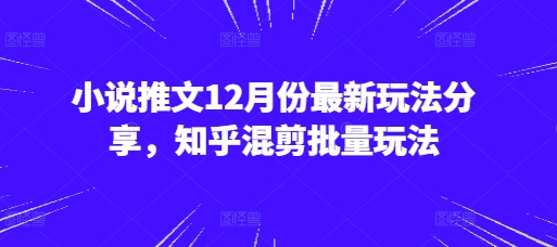 小说推文12月份最新玩法分享，知乎混剪批量玩法-8U创业网