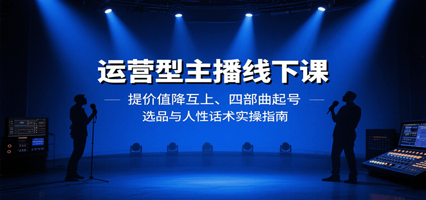 运营型主播线下课：提价值降互上、四部曲起号、选品与人性话术实操指南-8U创业网