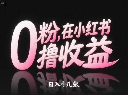 0粉在小红书撸收益，日入几张-8U创业网