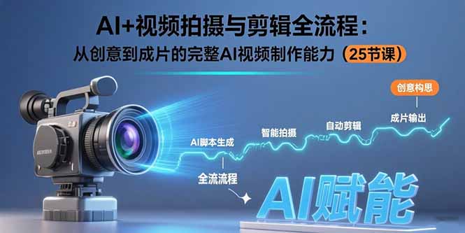 （15612期）AI+视频拍摄与剪辑全流程：从创意到成片的完整AI视频制作能力（25节课）-8U创业网