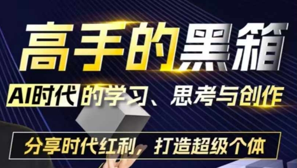 高手的黑箱：AI时代学习、思考与创作-分红时代红利，打造超级个体-8U创业网