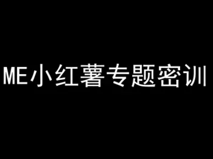 ME小红薯专题密训-小红书电商教程-8U创业网