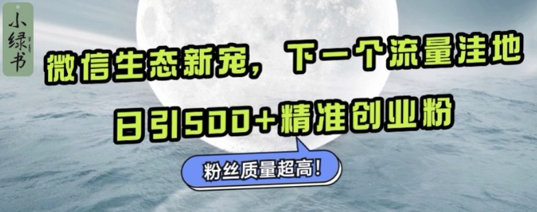 微信生态新宠小绿书：下一个流量洼地，日引500+精准创业粉，粉丝质量超高-8U创业网