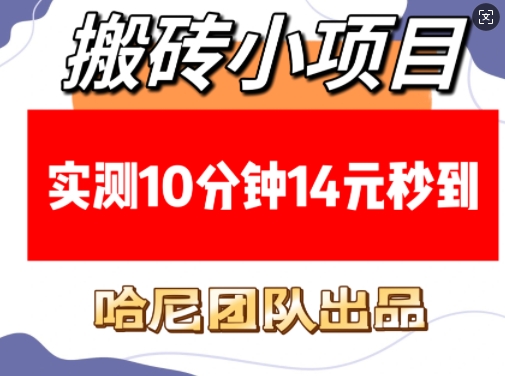 搬砖小项目，实测10分钟14元秒到，每天稳定几张(赠送必看稳定)-8U创业网