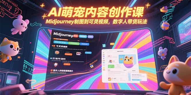 （15311期）AI萌宠内容创作课，Midjourney制图到可灵视频，数字人带货玩法-8U创业网