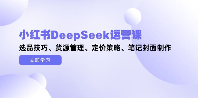 （14748期）小红书DeepSeek运营课，选品技巧、货源管理、定价策略、笔记封面制作-8U创业网