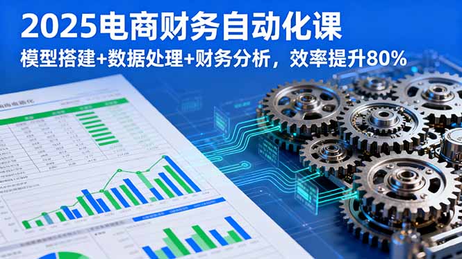 2025电商财务自动化课，模型搭建+数据处理+财务分析，效率提升80%-8U创业网