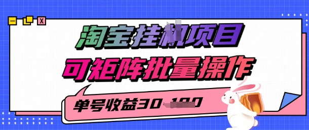 淘宝挂G项目，单号30，可矩阵批量操作-8U创业网