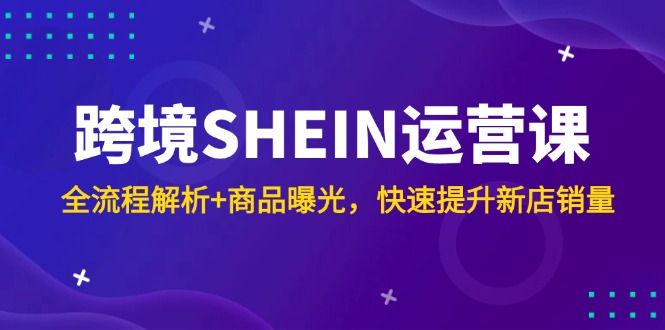 （14832期）跨境SHEIN运营课，全流程解析+商品曝光，快速提升新店销量-8U创业网