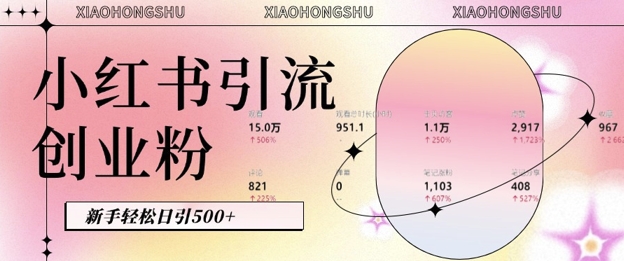 小红书私域引流无脑操作法：AI生成内容，粉丝自动转化，新手轻松日引500+创业粉-8U创业网
