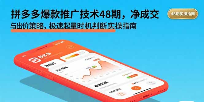拼多多爆款推广技术48期，净成交与出价策略，极速起量时机判断实操指南-8U创业网