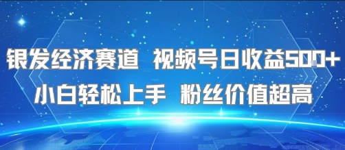 银发经济赛道 视频号日收益5张+ 小白轻松上手  粉丝价值超高-8U创业网
