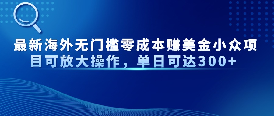 （14542期）最新海外无门槛零成本赚美金小众项目可放大操作，单日可达300+ -8U创业网