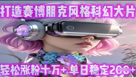 利用生图工具打造赛博朋克风格科幻大片，轻松涨粉十万+，单日稳定2张+-8U创业网