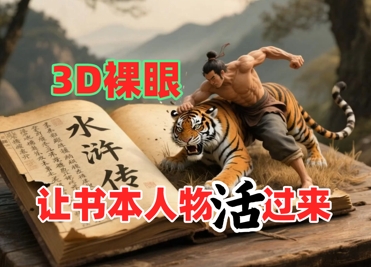 书本人物裸眼3D视频，新的玩法，流量超猛，保姆级教程-8U创业网