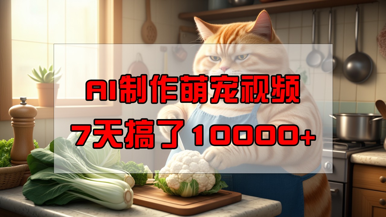 靠AI制作萌宠视频，7天搞了1万+，操作简单门槛低，有手机就行-8U创业网
