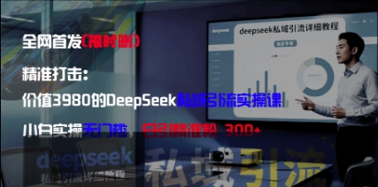 精准打击：价值3980的DeepSeek私域引流实操课，小白实操无门槛，日引精准粉300+-8U创业网