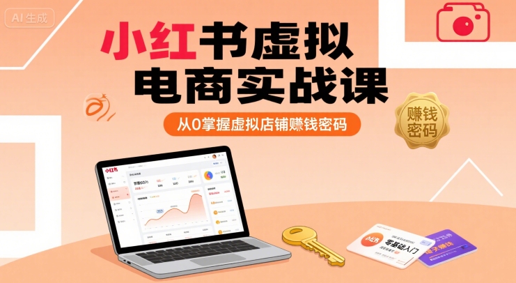 小红书虚拟电商实战课，从0掌握虚拟店铺賺钱密码-8U创业网