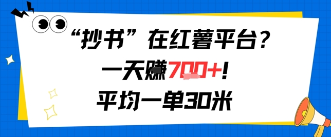 抄书在红薯平台？一天挣几张，平均一单30米，有手就行，新手小白不二之选！-8U创业网