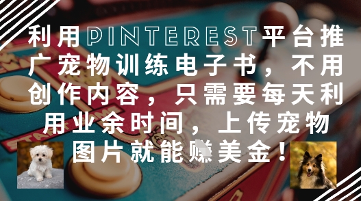 利用Pinterest平台推广宠物训练电子书，不用创作内容，只需要每天利用业余时间，上传宠物图片就能挣美金!-8U创业网