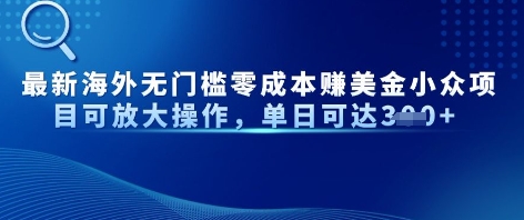 最新海外无门槛美金小众项目可放大操作，单日可达3张-8U创业网