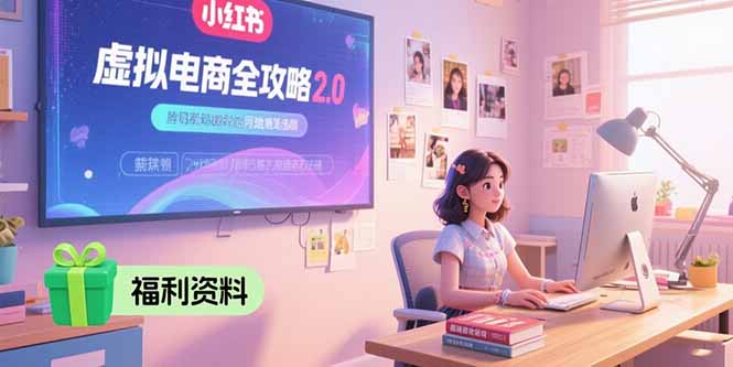 （15387期）虚拟电商全攻略2.0，开店选品实操流程，账号定位、货源发布、笔记发布技巧-8U创业网