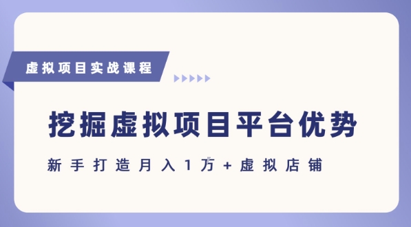 抓住虚拟项目各平台优势，新手轻松月入1W+(给出具体建议)-8U创业网