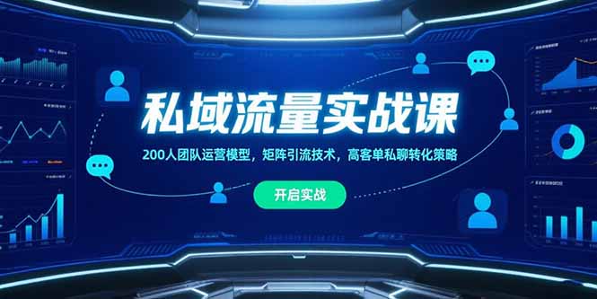 （15403期）私域流量实战课，200人团队运营模型，矩阵引流技术，高客单私聊转化策略-8U创业网