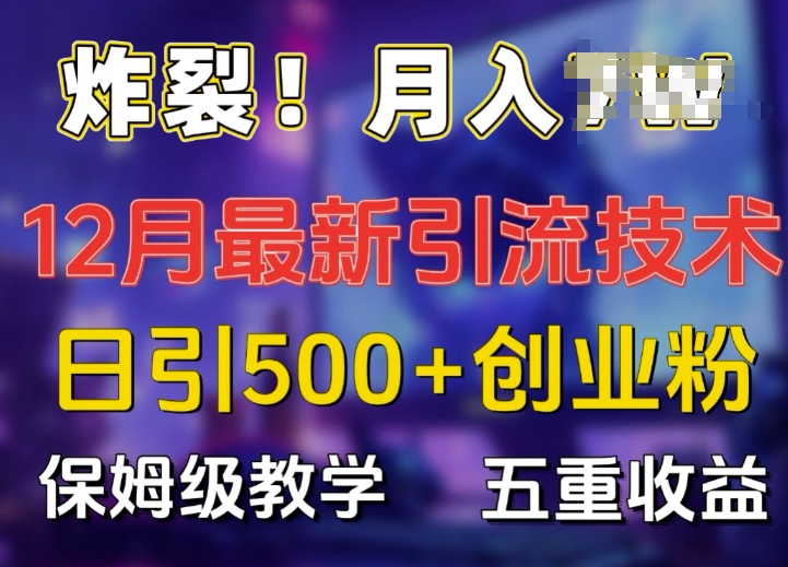 炸裂!揭秘12月最新日引流500+精准创业粉，多重收益保姆级教学-8U创业网