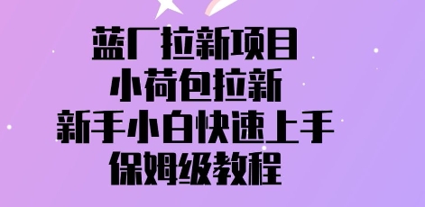 蓝厂拉新项目，小荷包拉新，新手小白快速上手，保姆级教程-8U创业网