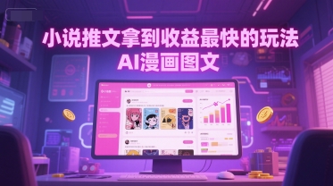 小说推文拿到收益最快的玩法，AI漫画图文-8U创业网