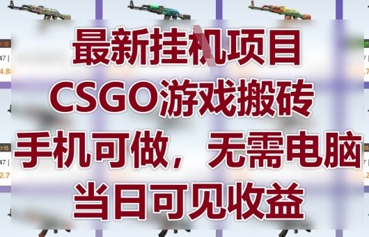 最新挂G项目，CSGO游戏搬砖，手机可做，无需电脑，当日见收益【揭秘】-8U创业网