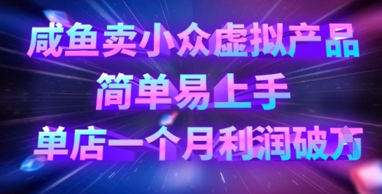 咸鱼卖小众虚拟产品，简单易上手，单店一个月利润破W-8U创业网