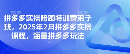 拼多多实操陪跑特训营弟子班，2025年2月拼多多实操课程，海量拼多多玩法-8U创业网