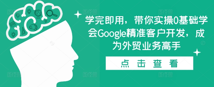 学完即用，带你实操0基础学会Google精准客户开发，成为外贸业务高手-8U创业网