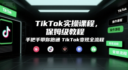TikTok实操课程，保姆级教程，手把手带你跑通TikTok变现全流程-8U创业网
