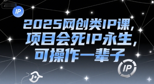 2025网创类IP课，项目会死IP永生，可操作一辈子-8U创业网