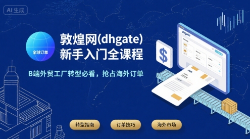 敦煌网(dhgate)新手入门全课程，B端外贸工厂转型必看，抢占海外订单-8U创业网