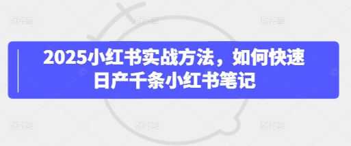 2025小红书实战方法，如何快速日产千条小红书笔记-8U创业网